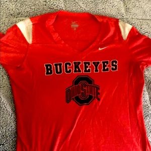 Nike Buckeyes Ohio state v neck shirt